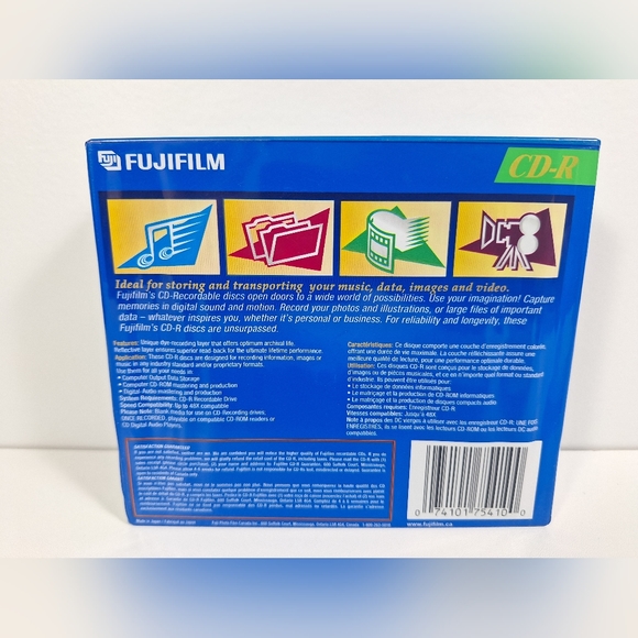 FUJIFILM CD-R 10 PACK 700MB 80 MIN NEW SEALED - Picture 3 of 9